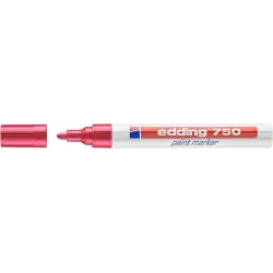 Edding 750 Rotulador Permanente - Punta Redonda - Trazo entre 2 y 4 mm. - Tinta Opaca - Secado Rapido - Color Rojo | Ahorro Impr