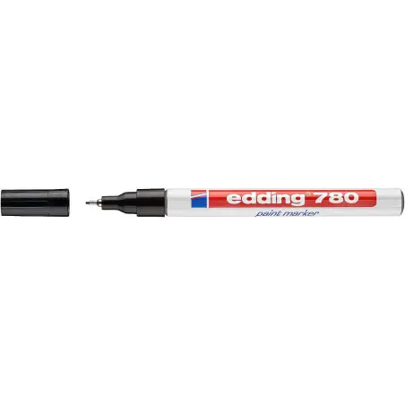 Edding 780 Rotulador Permanente de Tinta Opaca - Punta Redonda - Trazo 0.8mm - Puntas de Recambio Disponibles - Secado Rapido -