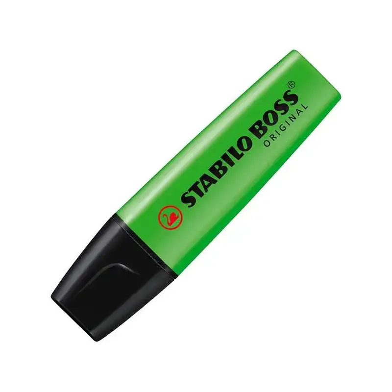 Stabilo Boss 70 Pack de 4 Marcadores Fluorescentes - Trazo entre 2 y 5mm - Recargable - Tinta con Base de Agua - Color Verde | A