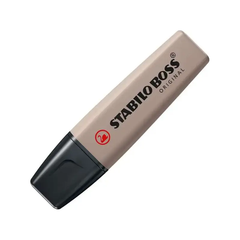 Stabilo Boss Naturecolors Pack de 4 Marcadores - Trazo entre 2 y 5mm - Tinta con Base de Agua - Colores Negro, Beige, Gris Calid