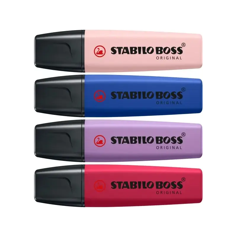 Stabilo Boss Naturecolors Wildflower Edition Pack de 4 Marcadores - Trazo entre 2 y 5mm - Tinta con Base de Agua - Colores Azul
