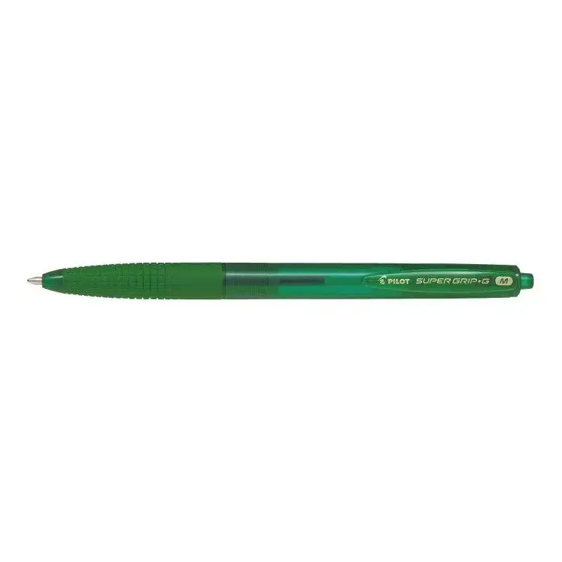 Pilot SuperGrip G Boligrafo de Bola Retractil - Punta Redonda 1.0mm - Trazo 0.4mm - Tinta de Aceite - Grip Ergonomico - Color Ve