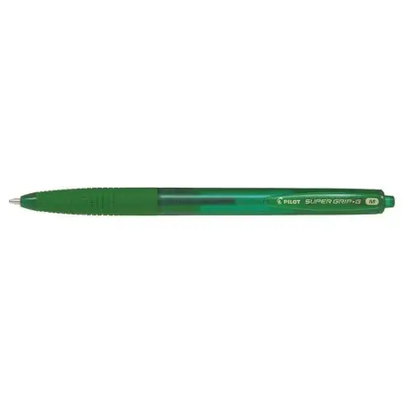 Pilot SuperGrip G Boligrafo de Bola Retractil - Punta Redonda 1.0mm - Trazo 0.4mm - Tinta de Aceite - Grip Ergonomico - Color Ve
