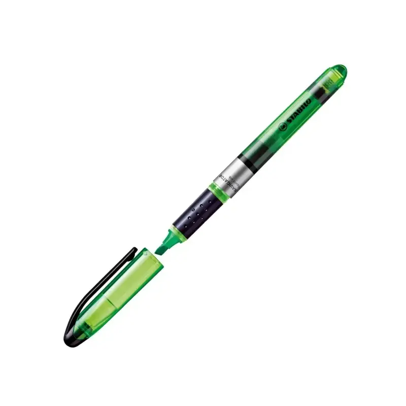 Stabilo Navigator Pack de 4 Marcadores Fluorescentes - Zona de Agarre - Diseño Delgado - Practico Clip para Llevar - Trazo entre