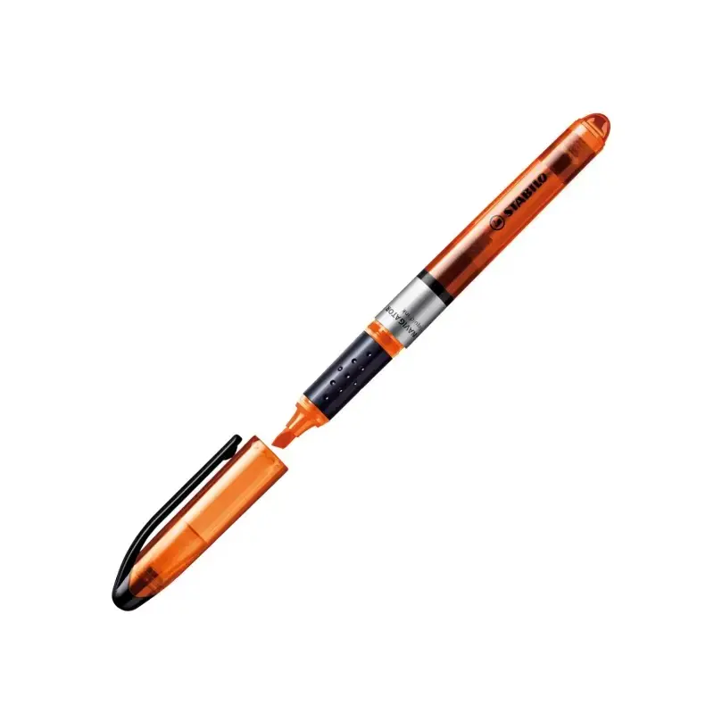 Stabilo Navigator Pack de 4 Marcadores Fluorescentes - Zona de Agarre - Diseño Delgado - Practico Clip para Llevar - Trazo entre
