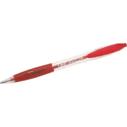 Bic Atlantis Classic Boligrafo Retractil - Punta de 1mm - Cuerpo Transparente con Grip - Color Rojo | Ahorro Imprimiendo