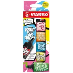 Stabilo Boss Mini by Snooze One Pack de 6 Mini Marcadores Fluorescentes - Trazo entre 2 y 5mm - Tinta con Base de Agua - Antisec