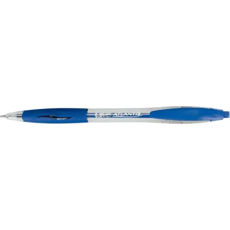 Bic Atlantis Classic Boligrafo Retractil - Punta de 1mm - Cuerpo Transparente con Grip - Color Azul | Ahorro Imprimiendo