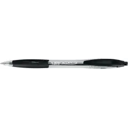 Bic Atlantis Classic Boligrafo Retractil - Punta de 1mm - Cuerpo Transparente con Grip - Color Negro | Ahorro Imprimiendo