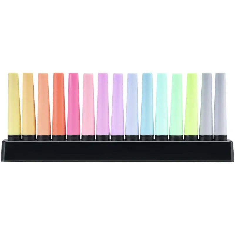 Stabilo Boss 70 Pack de Escritorio de 15 Marcadores Fluorescente - Practica Base para Escritorio - Trazo entre 2 y 5mm - Recarga