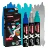 Edding X 6900 Oceano Pack de 3 Rotuladores Multisuperficie Permanentes de Tinta Opaca - Punta Biselada con Trazo 2-10mm - Color