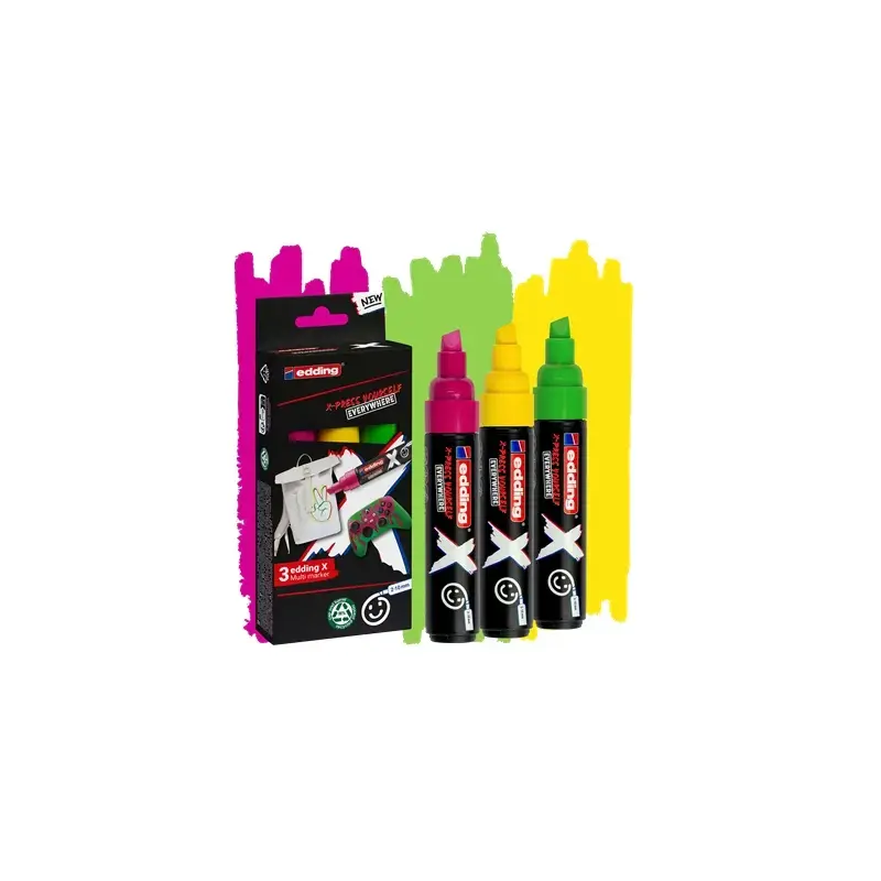Edding X 6900 Caramelo Pack de 3 Rotuladores Multisuperficie Permanentes de Tinta Opaca - Punta Biselada con Trazo 2-10mm - Colo