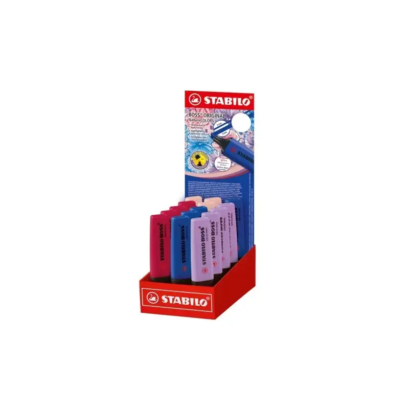 Stabilo Boss Naturecolors Wildflower Edition Expositor con 15 Marcadores - Trazo entre 2 y 5mm - Tinta con Base de Agua - Colore