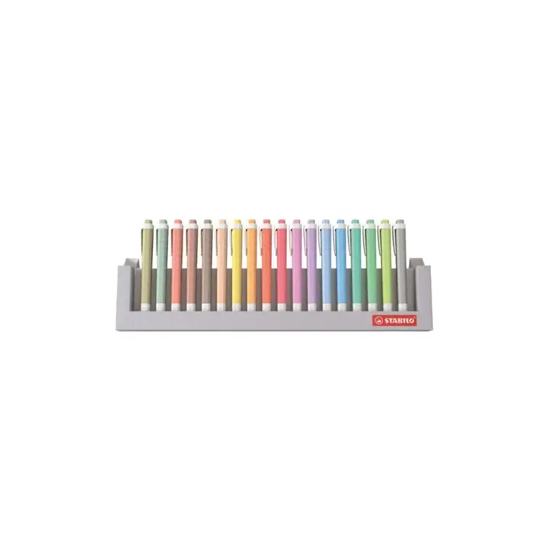 Stabilo Swing Cool Set de Mesa de 18 Marcadores Fluorescentes - Cuerpo Plano - Punta Biselada - Trazo entre 1 y 4mm - Tinta con