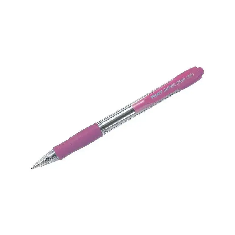 Pilot SuperGrip Boligrafo de Bola Retractil - Punta 1.0mm - Trazo 0.27mm - Tinta de Aceite - Grip Ergonomico - Color Rosa | Ahor
