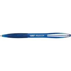 Bic Atlantis Soft Boligrafo Retractil con Clip Metalico - Punta de 1mm - Cuerpo Transparente con Grip - Color Azul | Ahorro Impr