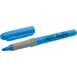 Bic Highlighter Grip Marcador Fluorescente - Tinta con Base de Agua - Punta Biselada - Trazo entre 1.60 y 3.30 mm - Color Azul |