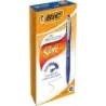 Bic Atlantis Soft Boligrafo Retractil con Clip Metalico - Punta de 1mm - Cuerpo Transparente con Grip - Color Azul | Ahorro Impr
