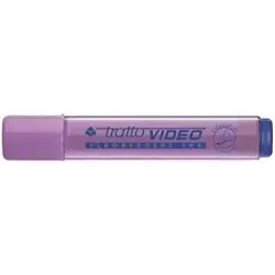 Tratto Video Marcador Fluorescente - Punta Biselada - Tinta Base de Agua - Secado Rapido - Color Lila Fluorescente | Ahorro Impr
