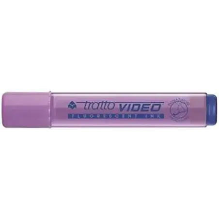 Tratto Video Marcador Fluorescente - Punta Biselada - Tinta Base de Agua - Secado Rapido - Color Lila Fluorescente | Ahorro Impr