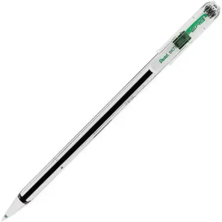 Pentel SuperB Boligrafo de Bola - Punta Fina 0.7mm - Trazo 0.35mm - Tinta con Base de Aceite - Color Verde | Ahorro Imprimiendo