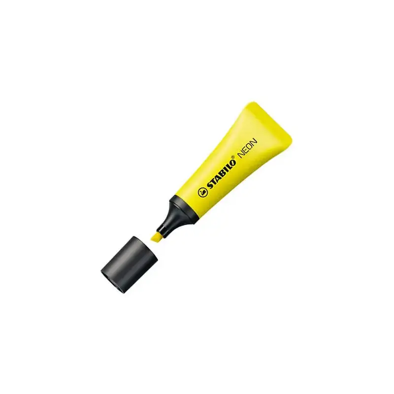 Stabilo Neon 72 Marcador Fluorescente - Trazo entre 2 y 5mm - Tinta con Base de Agua - Cuerpo en Forma de Tubo - Color Amarillo