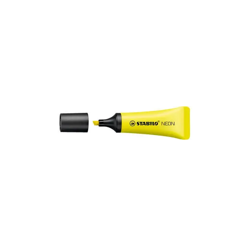 Stabilo Neon 72 Marcador Fluorescente - Trazo entre 2 y 5mm - Tinta con Base de Agua - Cuerpo en Forma de Tubo - Color Amarillo