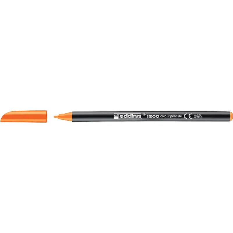 Edding 1200 Rotulador - Punta Redonda - Trazo 1mm - Tinta con Base de Agua - Color Naranja Neon | Ahorro Imprimiendo