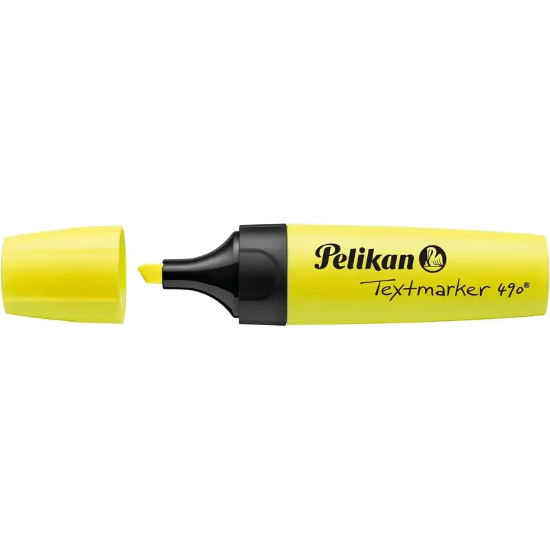 Pelikan Subrayador Textmarker 490 - Base de Agua - 3 Anchos de Trazo - Color Amarillo Fluorescente | Ahorro Imprimiendo