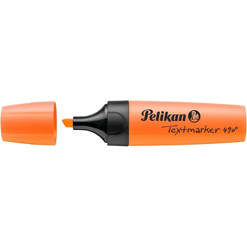 Pelikan Subrayador Textmarker 490 - Base de Agua - 3 Anchos de Trazo - Color Naranja Fluorescente | Ahorro Imprimiendo