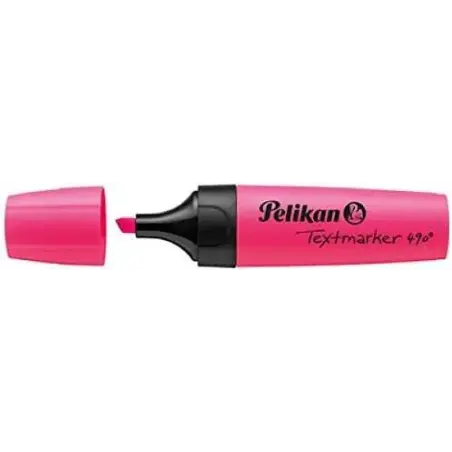 Pelikan Subrayador Textmarker 490 - Base de Agua - 3 Anchos de Trazo - Color Rosa Fluoresencete | Ahorro Imprimiendo