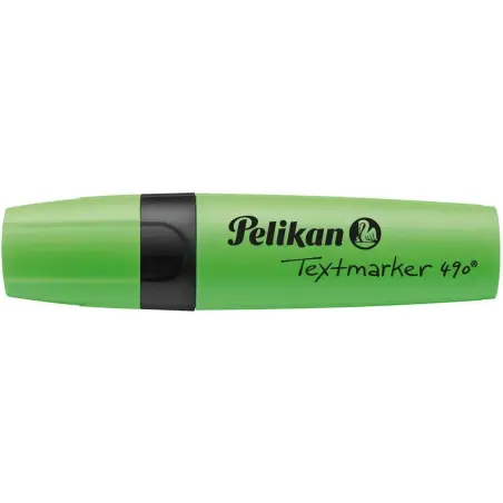Pelikan Subrayador Textmarker 490 - Base de Agua - 3 Anchos de Trazo - Color Verde Fluorescente | Ahorro Imprimiendo