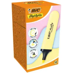 Bic Marking Highlighter Flat Marcador Fluorescente - Punta Biselada - Trazo entre 1.20 y 4.60 mm - Tinta con Base de Agua - Colo