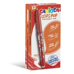 Carioca Oops Pop Boligrafos Borrables - Tinta Termo Sensible - Empuñadura Texturizada - Punta de 0.7mm - Doble Goma - Recambios