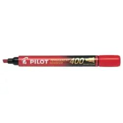 Pilot Rotulador Permanente 400 - Punta Biselada 4,5mm - Trazo 4mm - Color Rojo | Ahorro Imprimiendo