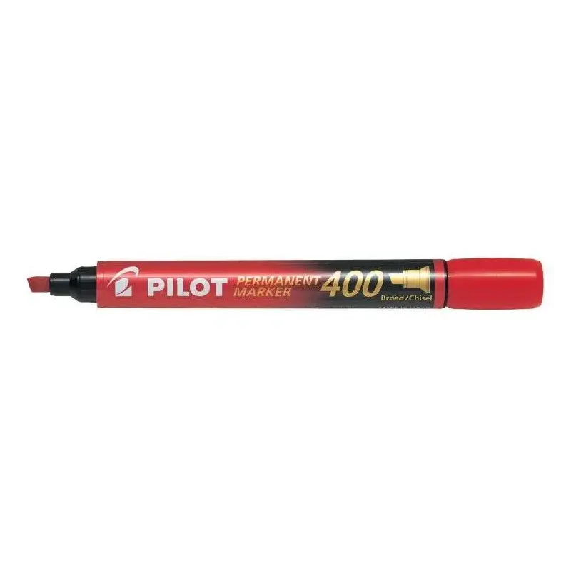 Pilot Rotulador Permanente 400 - Punta Biselada 4,5mm - Trazo 4mm - Color Rojo | Ahorro Imprimiendo