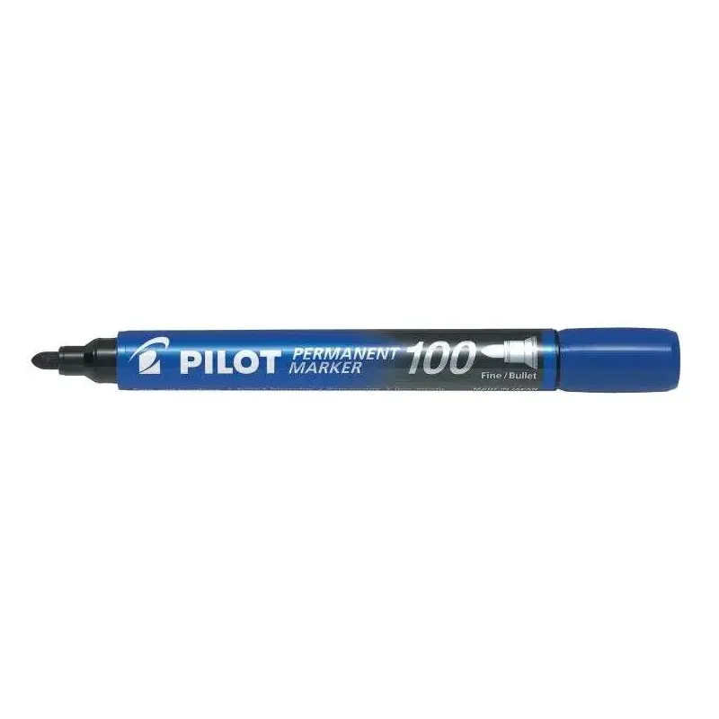 Pilot Rotulador Permanente 100 - Punta Fina de Bala 4,5mm - Trazo 1mm - Color Azul | Ahorro Imprimiendo