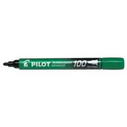 Pilot Rotulador Permanente 100 - Punta Fina de Bala 4,5mm - Trazo 1mm - Color Verde | Ahorro Imprimiendo