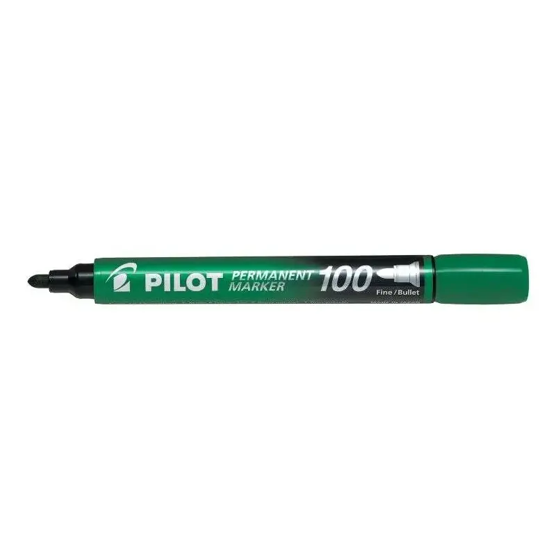Pilot Rotulador Permanente 100 - Punta Fina de Bala 4,5mm - Trazo 1mm - Color Verde | Ahorro Imprimiendo