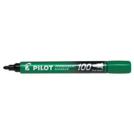 Pilot Rotulador Permanente 100 - Punta Fina de Bala 4,5mm - Trazo 1mm - Color Verde | Ahorro Imprimiendo