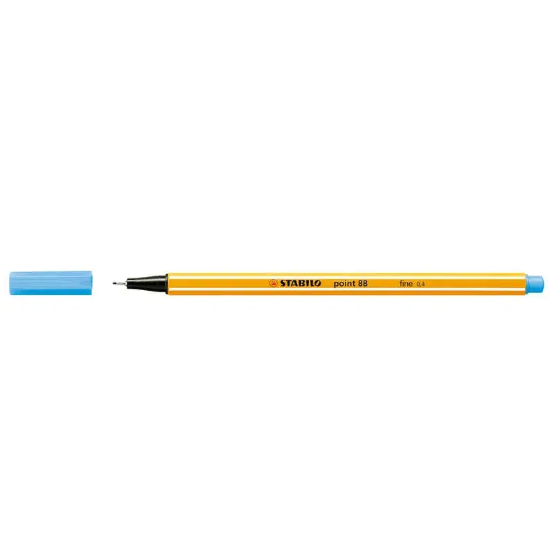 Stabilo Point 88 Rotulador de Punta Fina de Fibra - Trazo de 0.4 mm - Tinta con Base de Agua - Color Azul Celeste | Ahorro Impri
