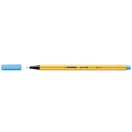 Stabilo Point 88 Rotulador de Punta Fina de Fibra - Trazo de 0.4 mm - Tinta con Base de Agua - Color Azul Celeste | Ahorro Impri