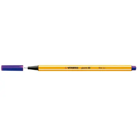 Stabilo Point 88 Rotulador de Punta Fina de Fibra - Trazo de 0.4 mm - Tinta con Base de Agua - Color Violeta | Ahorro Imprimiend