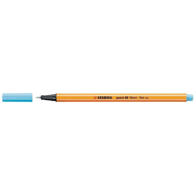 Stabilo Point 88 Rotulador de Punta Fina de Fibra - Trazo de 0.4 mm - Tinta con Base de Agua - Color Azul Neon | Ahorro Imprimie