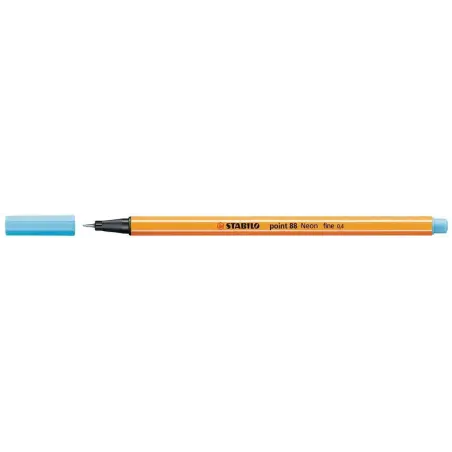Stabilo Point 88 Rotulador de Punta Fina de Fibra - Trazo de 0.4 mm - Tinta con Base de Agua - Color Azul Neon | Ahorro Imprimie