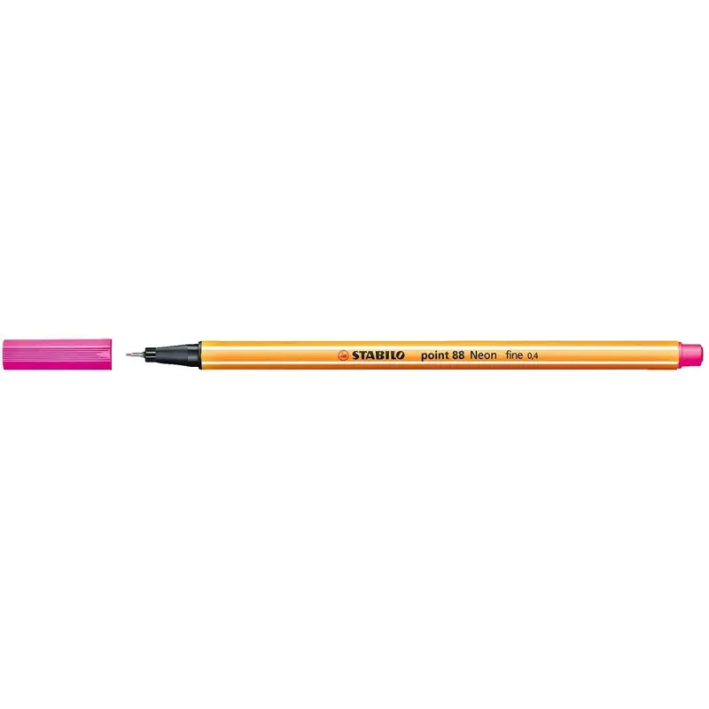 Stabilo Point 88 Rotulador de Punta Fina de Fibra - Trazo de 0.4 mm - Tinta con Base de Agua - Color Rosa Neon | Ahorro Imprimie