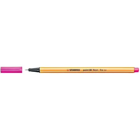 Stabilo Point 88 Rotulador de Punta Fina de Fibra - Trazo de 0.4 mm - Tinta con Base de Agua - Color Rosa Neon | Ahorro Imprimie