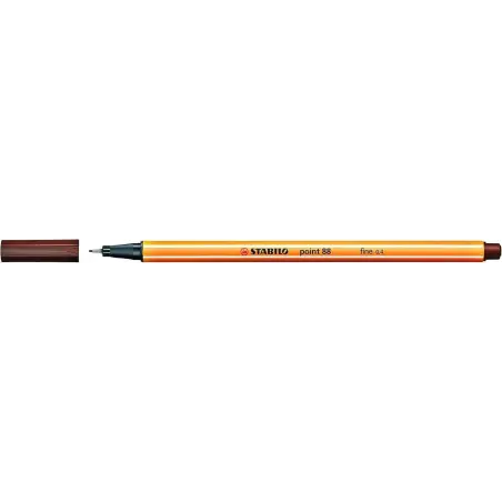 Stabilo Point 88 Rotulador de Punta Fina de Fibra - Trazo de 0.4 mm - Tinta con Base de Agua - Color Marron | Ahorro Imprimiendo
