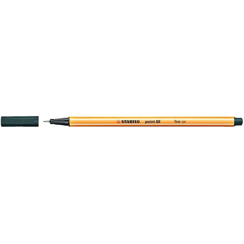 Stabilo Point 88 Rotulador de Punta Fina de Fibra - Trazo de 0.4 mm - Tinta con Base de Agua - Color Verde Oliva | Ahorro Imprim
