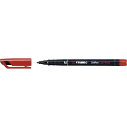 Stabilo OHPen Rotulador Permanente - Punta Media - Trazo de 1mm - Agarre Antideslizante - Tapon Ventilado - Color Rojo | Ahorro